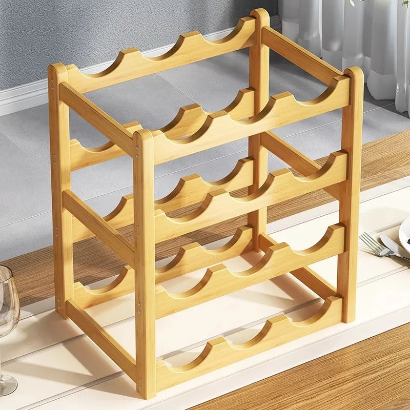 Organize & Display Your Wine Collection with a Foldable Bamboo Wine Rack | Space-Saving Multi-Layer Bottle Holder