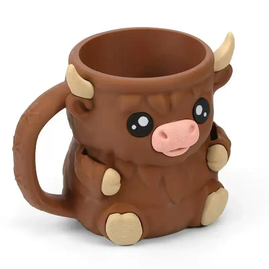 Highland Cow Ice Cream Pint Rack Cute Kitchen Organizer